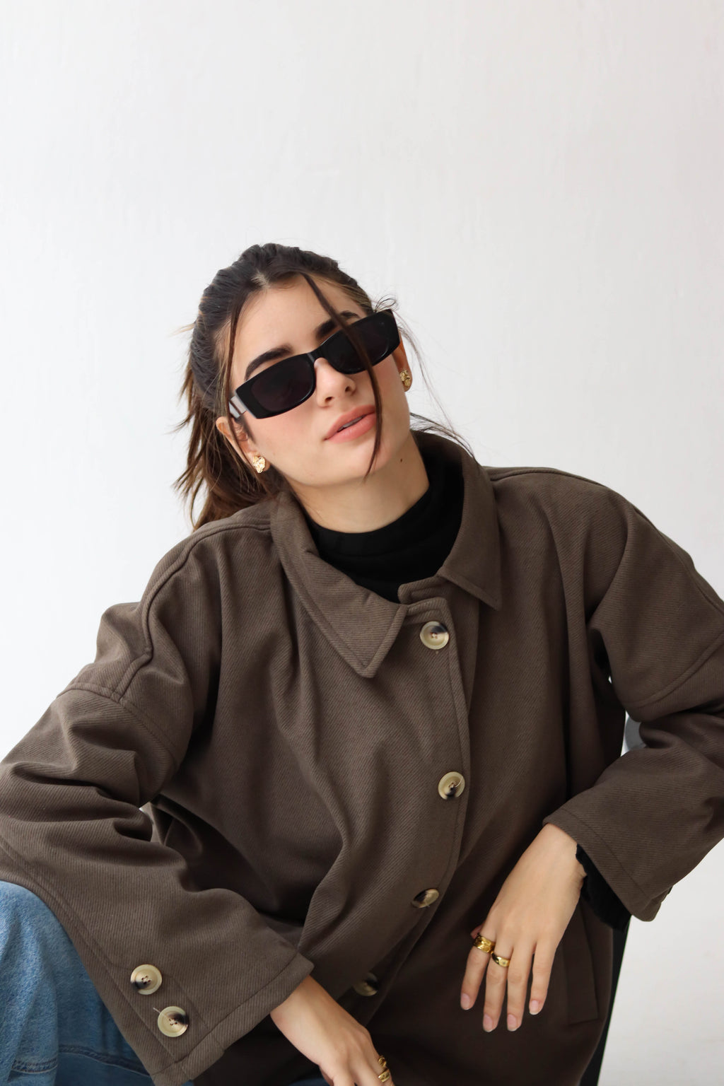 Cozy Buttoned Jacket -in olive