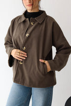 Cozy Buttoned Jacket -in olive