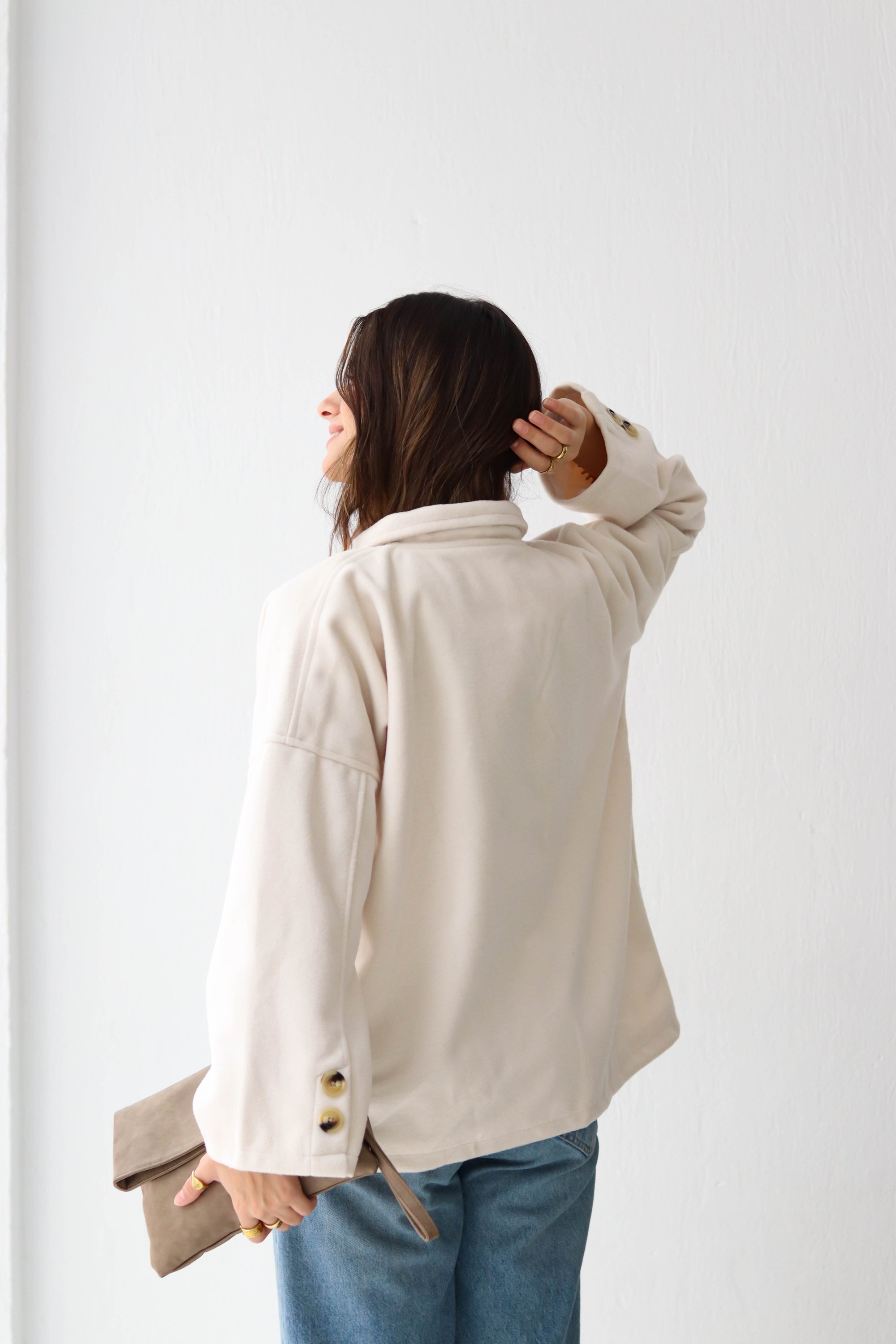 Cozy Buttoned Jacket -in warm off-white