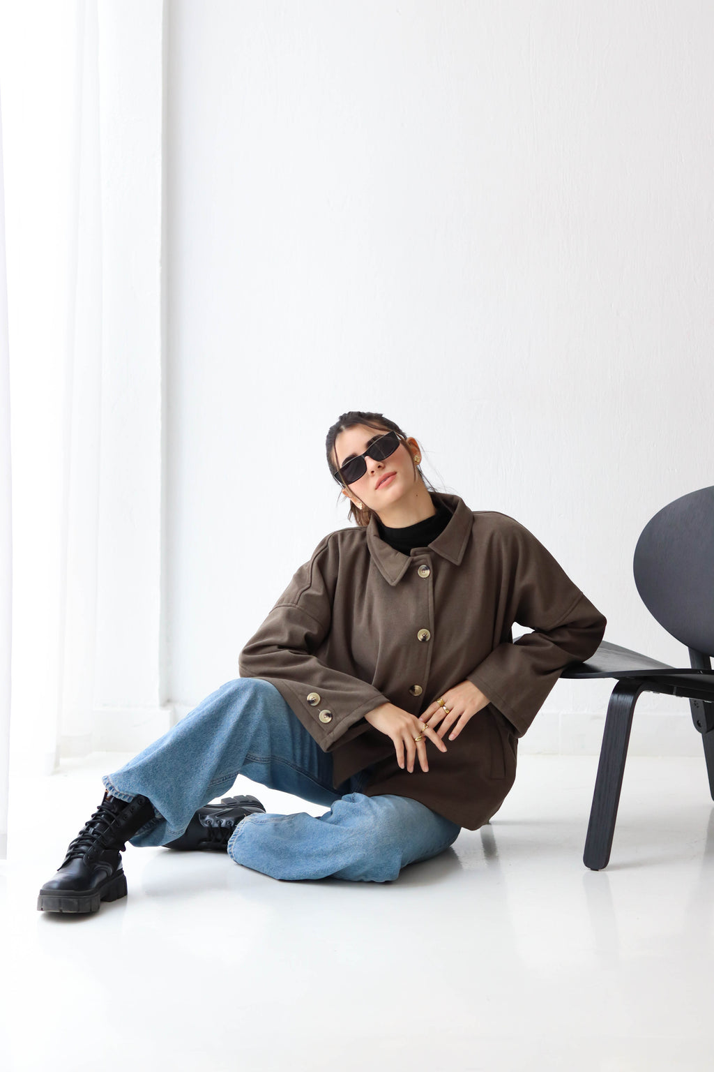 Cozy Buttoned Jacket -in olive