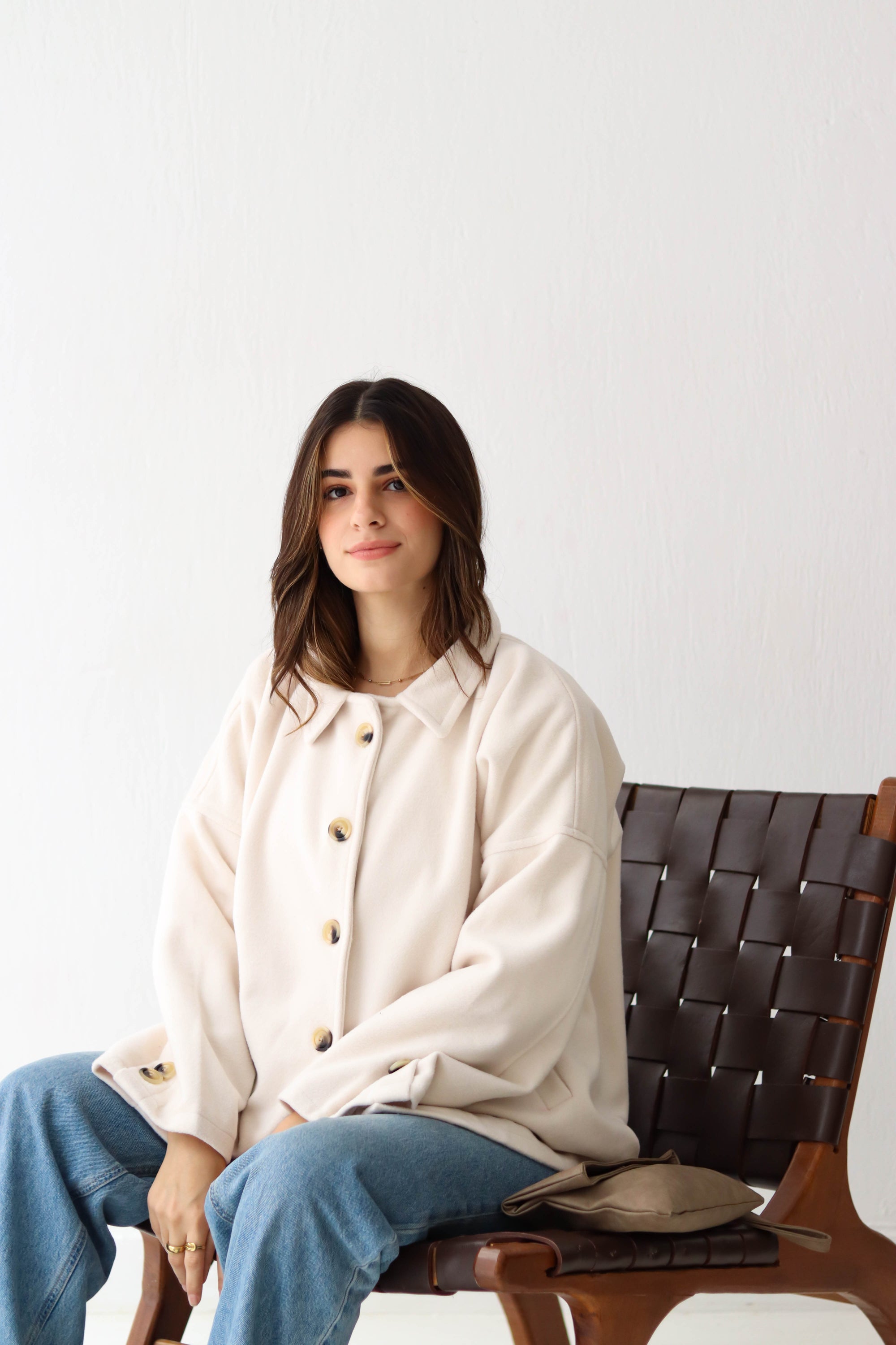 Cozy Buttoned Jacket -in warm off-white