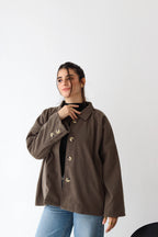 Cozy Buttoned Jacket -in olive