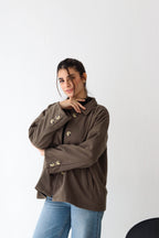 Cozy Buttoned Jacket -in olive