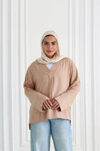 Basic Linen Shirt In Beige