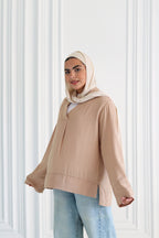 Basic Linen Shirt In Beige