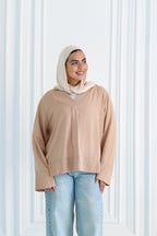 Basic Linen Shirt In Beige