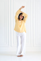 Basic Linen Shirt In Yellow