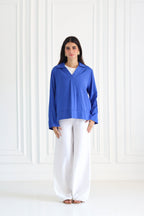 Basic Linen Shirt In Blue