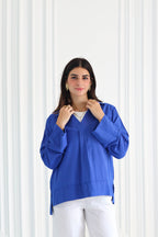 Basic Linen Shirt In Blue